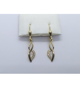 Goud oorhanger met zirkonia - 3240954