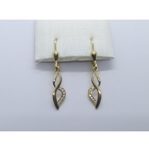 Goud oorhanger met zirkonia - 3240954