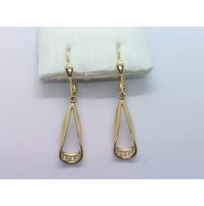 Goud oorhanger met zirkonia - 3240955
