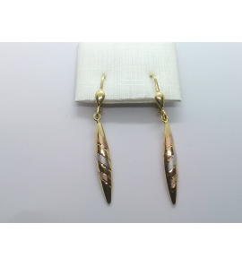 Goud oorhanger pegel tri-colour - 3240958