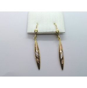 Goud oorhanger pegel tri-colour - 3240958