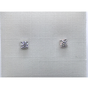 Wit Goud oorknop met zirkonia - 3240961