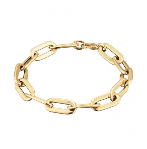 Goud amband paperclip 19.5 cm - 3240974