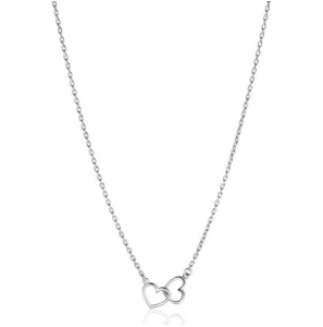 ZINZI zilveren ketting met 2 verbonden hartjes 40-45cm - 3240978