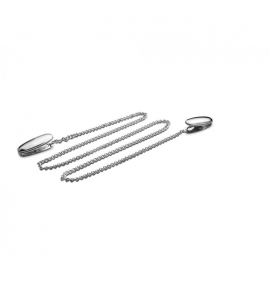 Servetklemmen met ketting, zilver kleur - 3241075