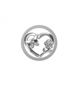 MY iMenso Mezza (24mm) insignia fantasy CZ "Butterfly & Rose" (925/rhod-plated) - 3241079