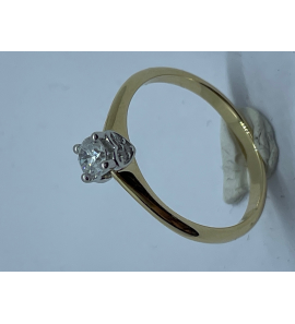 Goud dames ring met 0.25 crt en 6x0.01 in zij zetting hart motief - 3241083