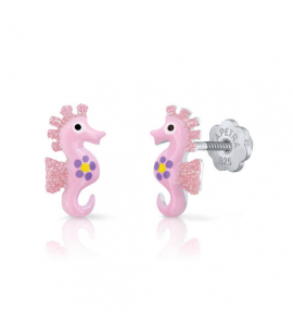 Lapetra OORKNOPJES ZEEPAARDJE - 925 - RD - SCHROEFSLUITING - 3241097