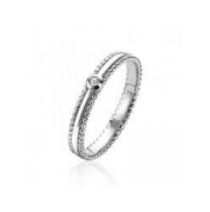 ZINZI zlv. aanschuifring met parelrand en zirc. mt. 58 - 3241114