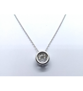 Goud collier anker met hanger dancing daimond labgrown 0.10 ct SI/G 41-43-45 cm - 3241133