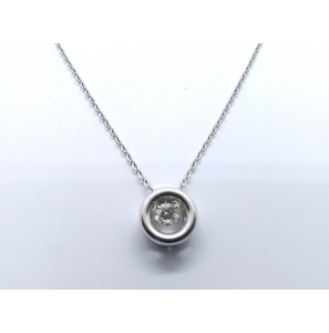 Goud collier anker met hanger dancing daimond labgrown 0.10 ct SI/G 41-43-45 cm - 3241133