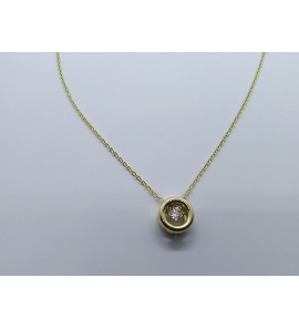 Wit Goud collier anker met hanger dancing daimond labgrown 0.10 ct SI/G 41-43-45 cm - 3241134