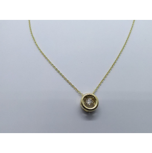 Wit Goud collier anker met hanger dancing daimond labgrown 0.10 ct SI/G 41-43-45 cm - 3241134