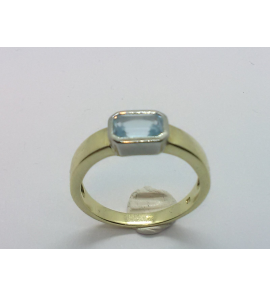 Goud dames ring met blauw topaas - 3241149