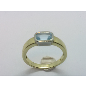 Goud dames ring met blauw topaas - 3241149