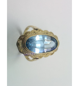 Goud dames ring met aquamarijn - 3241150