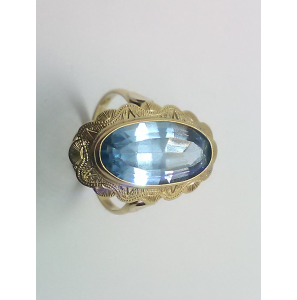 Goud dames ring met aquamarijn - 3241150