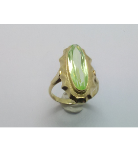 Goud dames rozet met groen amathist - 3241153