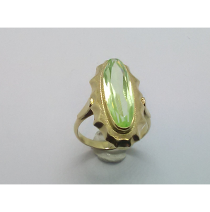 Goud dames rozet met groen amathist - 3241153