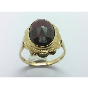 Goud dames ring met granaat - 3241154