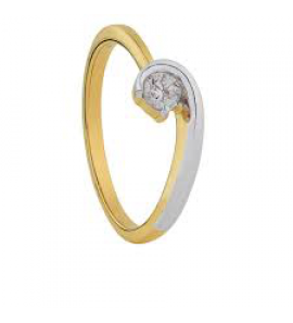 Eclat solitair ring 0.05 crt tw/vs2 bicolour - 3241155