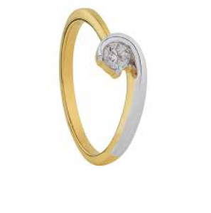 Eclat solitair ring 0.05 crt tw/vs2 bicolour - 3241155