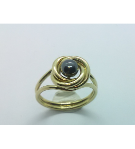 Goud dames ring met hematier 5 mm - 3241158