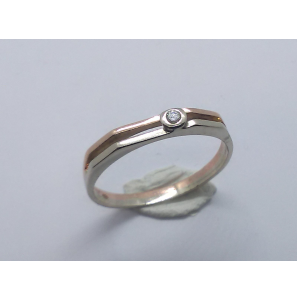 Goud wit/rose dames ring met 0.025 crt. SI/W - 3241182