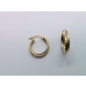Goud bicolour creolen 16 mm - 3241211