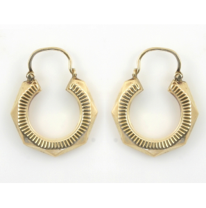Goud schippers creolen 12 mm - 3241213