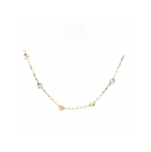 Goud tricolour armband met bolletjes tri-olour 17-19 cm - 3241216