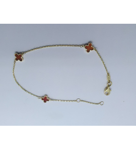 Goud armband mini lucky charm carneool 17-19cm - 3241219
