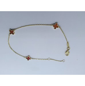 Goud armband mini lucky charm carneool 17-19cm - 3241219