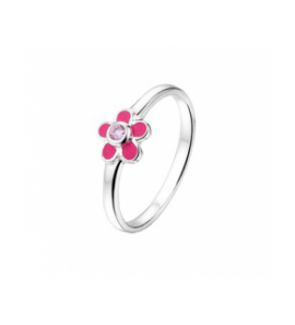 Zilver ring bloem en zirkonia mt. 14.5 - 3241320