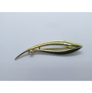 Goud broche met zirkonia - 3241332