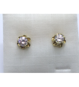 Goud oorknoppen sp.chaton zirkonia - 3241339