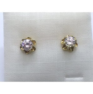 Goud oorknoppen sp.chaton zirkonia - 3241339