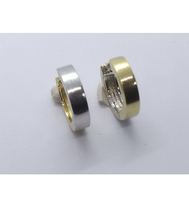 Goud bicolour klap-oorringen 2.8x14 mm - 3241340