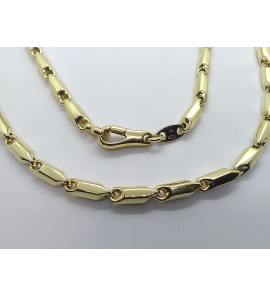 Goud collier buisschakels 4.5 mm 45 cm - 3241344