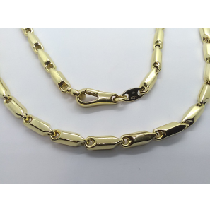 Goud collier buisschakels 4.5 mm 45 cm - 3241344