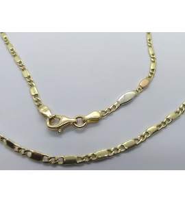 Goud collier gourmet/plaatjes 2.3 mm 50 cm - 3241345
