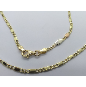 Goud collier gourmet/plaatjes 2.3 mm 50 cm - 3241345
