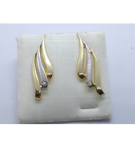 Goud oorsteker met 2x0.01 crt diam - 3241361