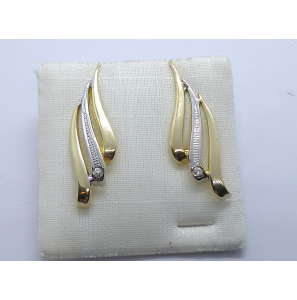 Goud oorsteker met 2x0.01 crt diam - 3241361