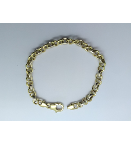 Goud bicolour armband infinety/jasseron 6.3 mm 19.5 cm - 3241369