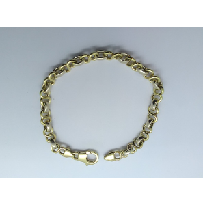 Goud bicolour armband infinety/jasseron 6.3 mm 19.5 cm - 3241369