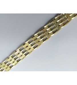 Goud armband pinnen glans/diamante 10 mm 19 cm - 3241370