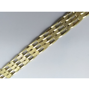 Goud armband pinnen glans/diamante 10 mm 19 cm - 3241370