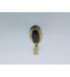Goud hanger met granaat ovaal 9.7x15 mm - 3241372