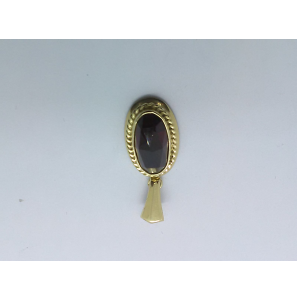 Goud hanger met granaat ovaal 9.7x15 mm - 3241372
